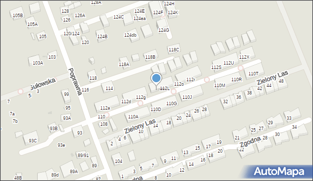 Warszawa, Poprawna, 112j, mapa Warszawy