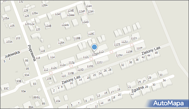 Warszawa, Poprawna, 112o, mapa Warszawy