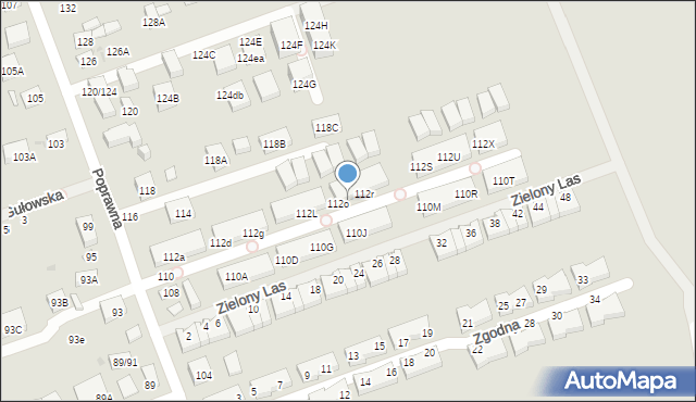 Warszawa, Poprawna, 112p, mapa Warszawy