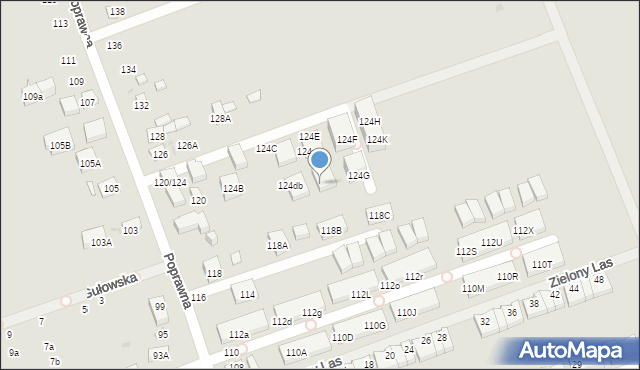 Warszawa, Poprawna, 124ec, mapa Warszawy