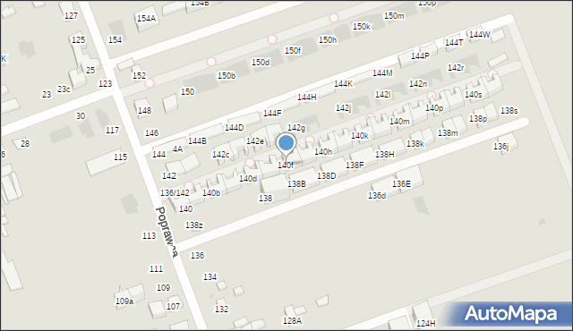 Warszawa, Poprawna, 140f, mapa Warszawy