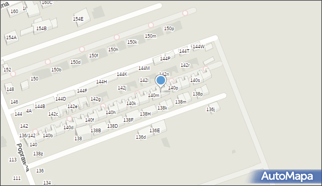 Warszawa, Poprawna, 140n, mapa Warszawy