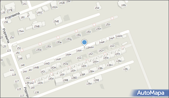 Warszawa, Poprawna, 144L, mapa Warszawy