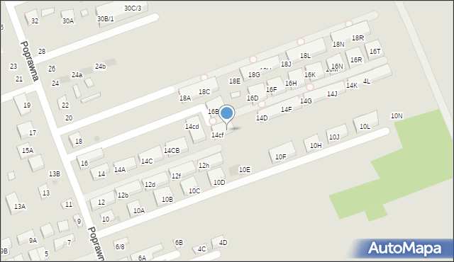 Warszawa, Poprawna, 14cg, mapa Warszawy