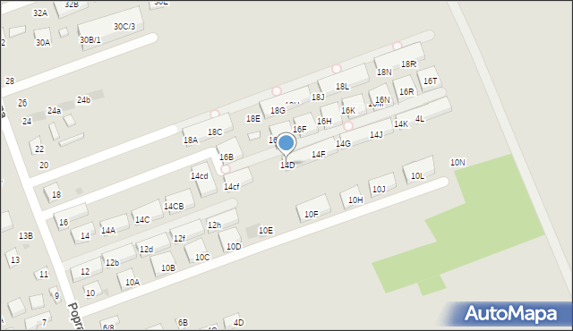 Warszawa, Poprawna, 14D, mapa Warszawy