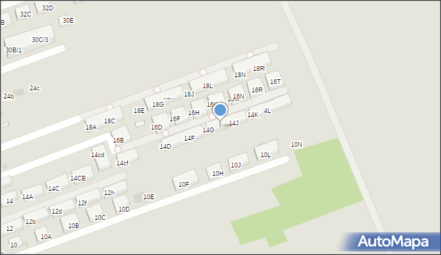 Warszawa, Poprawna, 14H, mapa Warszawy