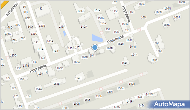 Warszawa, Poprawna, 164a, mapa Warszawy