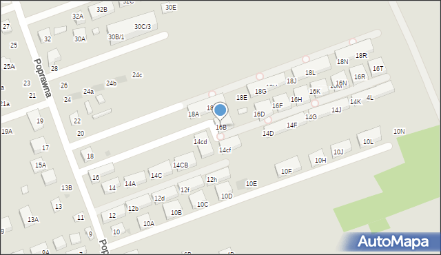 Warszawa, Poprawna, 16B, mapa Warszawy