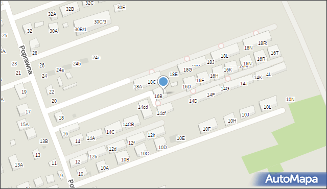 Warszawa, Poprawna, 16C, mapa Warszawy