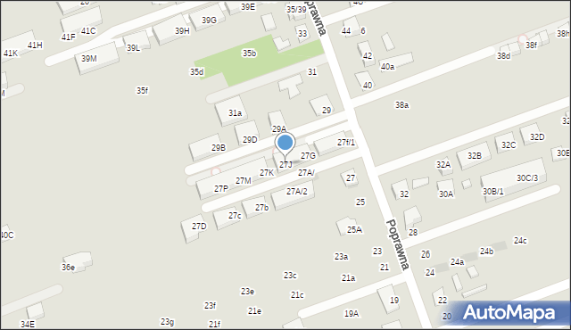 Warszawa, Poprawna, 27J, mapa Warszawy