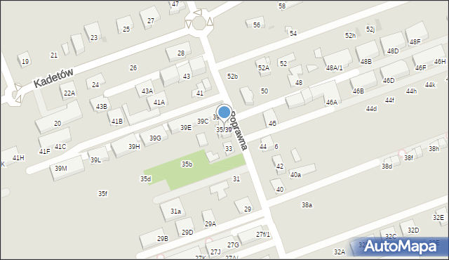 Warszawa, Poprawna, 35/39, mapa Warszawy