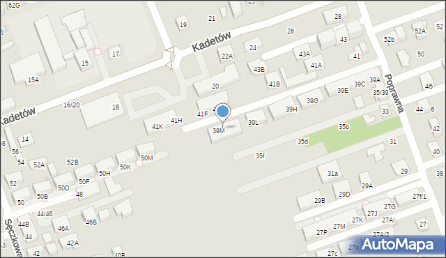 Warszawa, Poprawna, 39N, mapa Warszawy