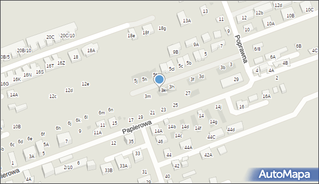 Warszawa, Poprawna, 3l, mapa Warszawy