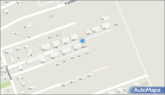 Warszawa, Poprawna, 46H, mapa Warszawy