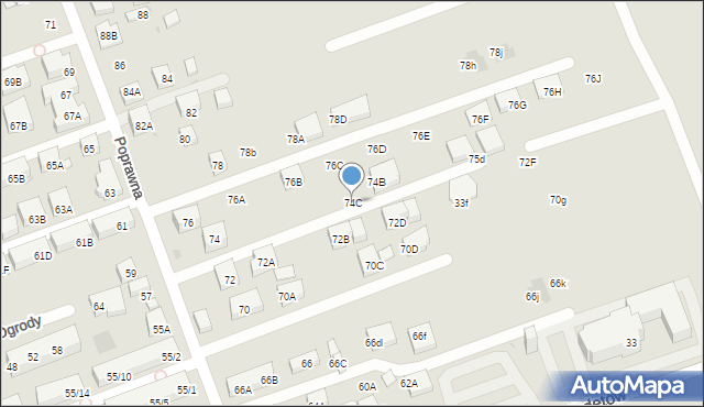 Warszawa, Poprawna, 74C, mapa Warszawy