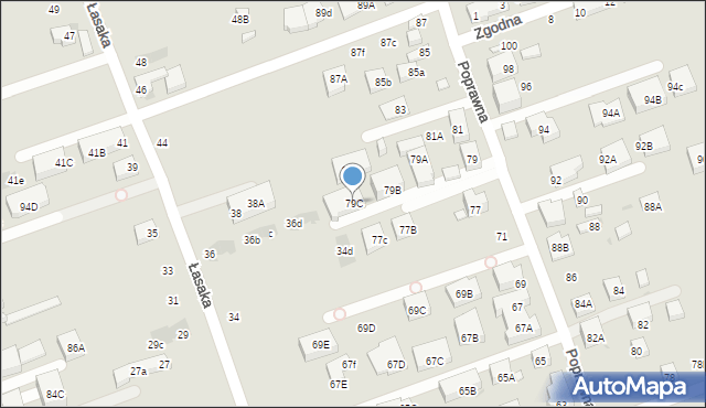 Warszawa, Poprawna, 79C, mapa Warszawy