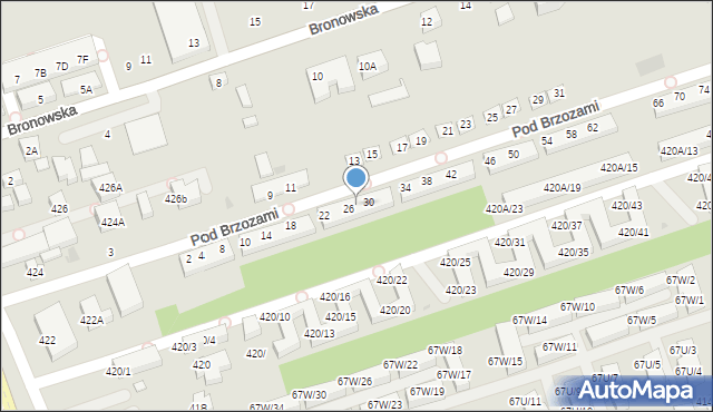 Warszawa, Pod Brzozami, 28, mapa Warszawy