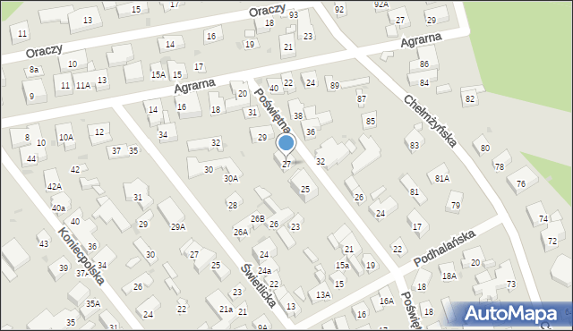 Warszawa, Poświętna, 27, mapa Warszawy