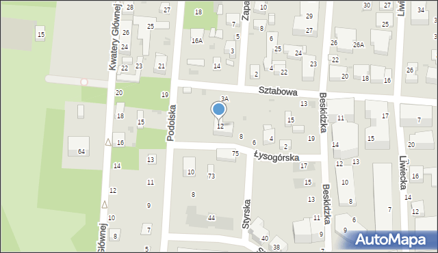 Warszawa, Podolska, 12A, mapa Warszawy