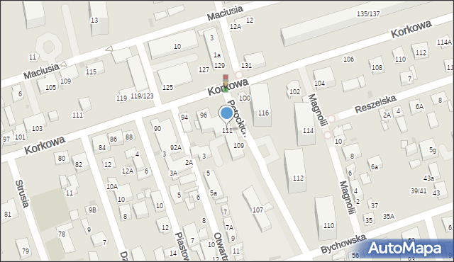 Warszawa, Potockich, 111, mapa Warszawy