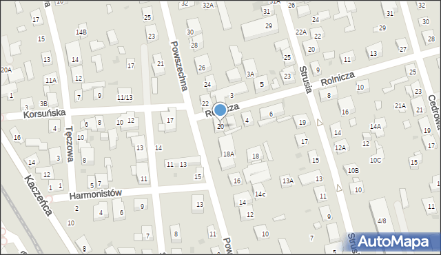 Warszawa, Powszechna, 20, mapa Warszawy