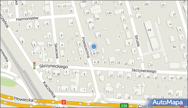 Warszawa, Powszechna, 6, mapa Warszawy