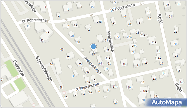 Warszawa, Pożaryskiego Mieczysława, 66, mapa Warszawy