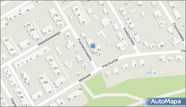 Warszawa, Pomiechowska, 10, mapa Warszawy