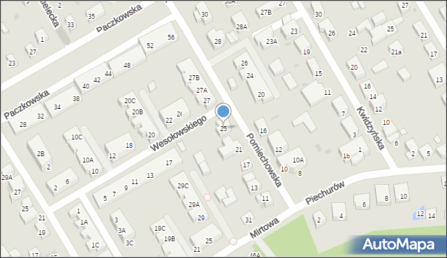 Warszawa, Pomiechowska, 25, mapa Warszawy