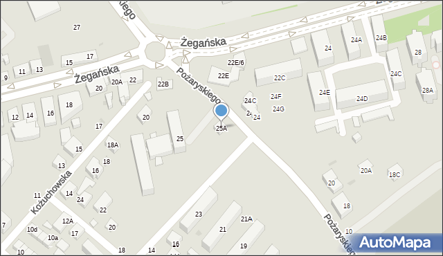 Warszawa, Pożaryskiego Mieczysława, 25A, mapa Warszawy