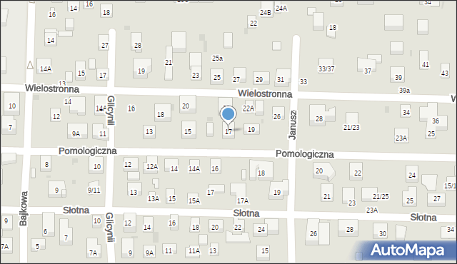 Warszawa, Pomologiczna, 17, mapa Warszawy