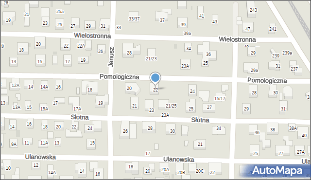 Warszawa, Pomologiczna, 22, mapa Warszawy