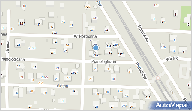 Warszawa, Pomologiczna, 29a, mapa Warszawy