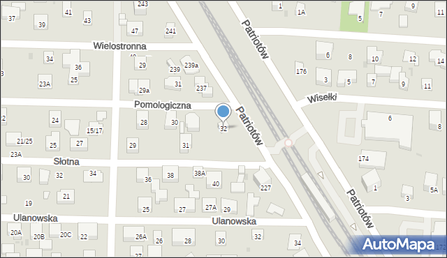 Warszawa, Pomologiczna, 32, mapa Warszawy
