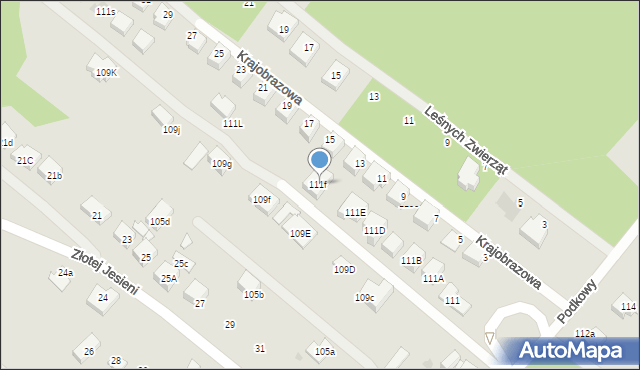 Warszawa, Podkowy, 111f, mapa Warszawy