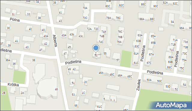 Warszawa, Podleśna, 51, mapa Warszawy