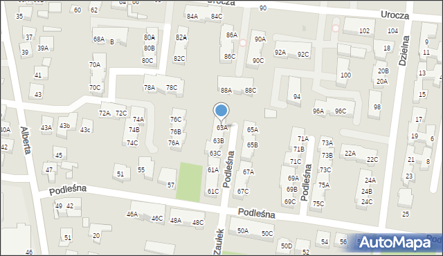 Warszawa, Podleśna, 63A, mapa Warszawy