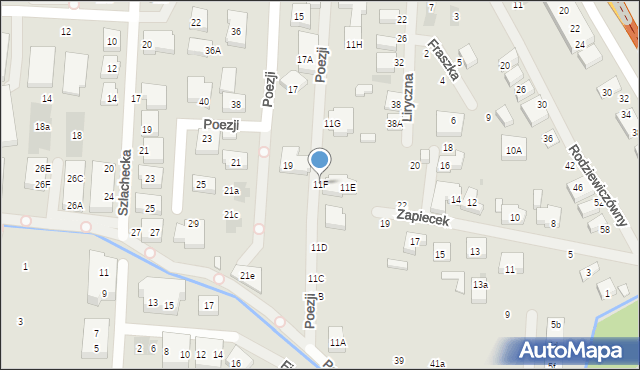 Warszawa, Poezji, 11F, mapa Warszawy