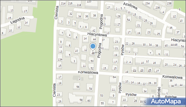 Warszawa, Pogodna, 48, mapa Warszawy