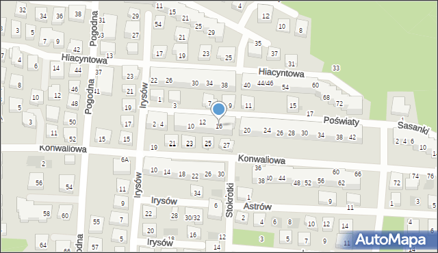 Warszawa, Poświaty, 16, mapa Warszawy