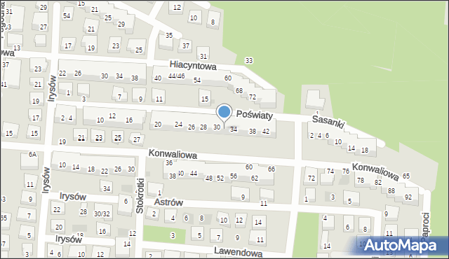 Warszawa, Poświaty, 32, mapa Warszawy