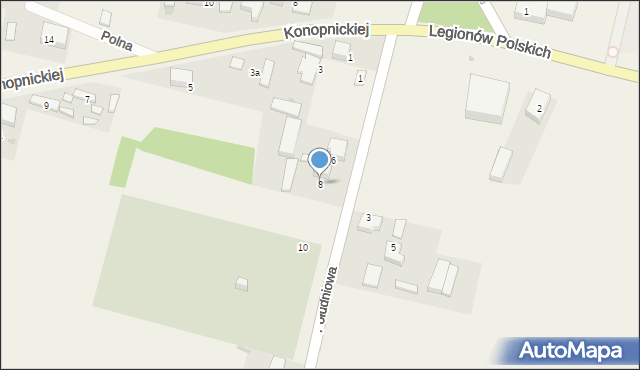 Wartkowice, Południowa, 8, mapa Wartkowice