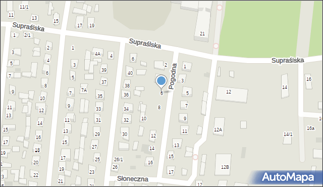 Wasilków, Pogodna, 6, mapa Wasilków