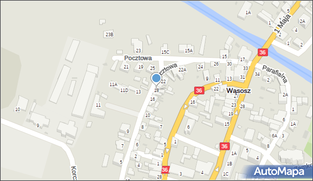 Wąsosz, Pocztowa, 18, mapa Wąsosz