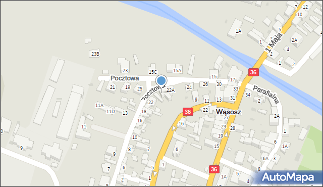 Wąsosz, Pocztowa, 22B, mapa Wąsosz