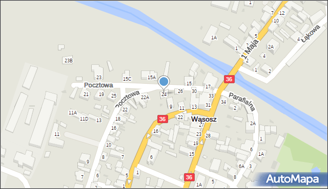 Wąsosz, Pocztowa, 24, mapa Wąsosz