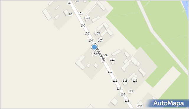 Wąsosz Górny, Powstańców, 106, mapa Wąsosz Górny