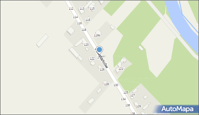 Wąsosz Górny, Powstańców, 124, mapa Wąsosz Górny