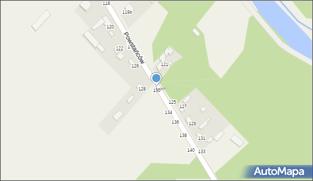 Wąsosz Górny, Powstańców, 130, mapa Wąsosz Górny