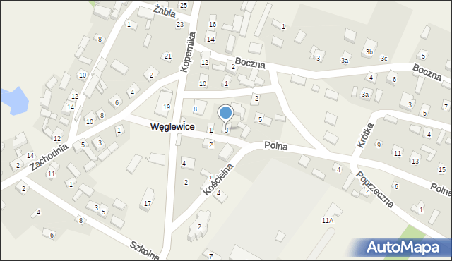 Węglewice, Polna, 3, mapa Węglewice